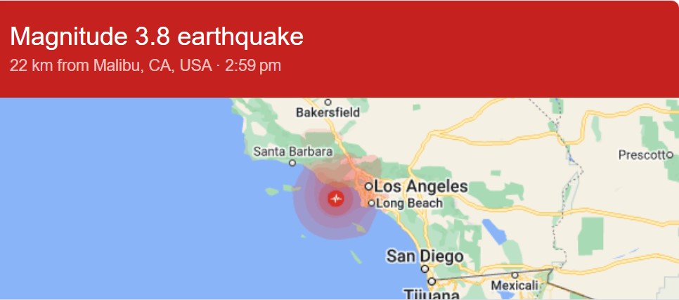 Los Angeles Awakened by a 3.8 Magnitude Earthquake